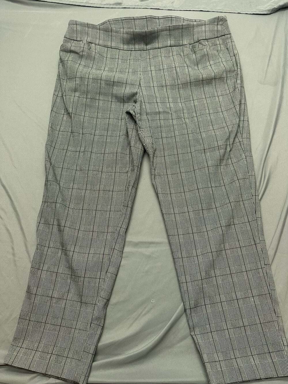 Terra & Sky Black and White Plaid Pull-On Career Pants Size 2X 20W-22W